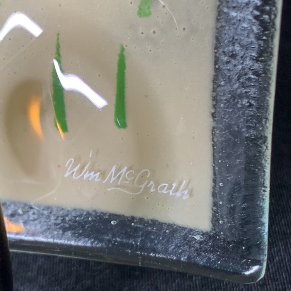 Wm McGrath Fusion Art Glass 56267 “Palm Trees” fused glass tray - Picture 8 of 15